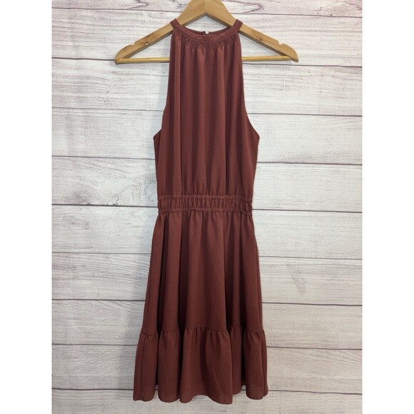 Aritzia Wilfred Effet Mini Dress Size XS BROWN - Picture 4 of 12